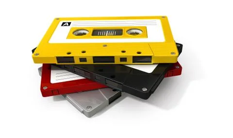 Stack of audio cassette tape Stock Illustration