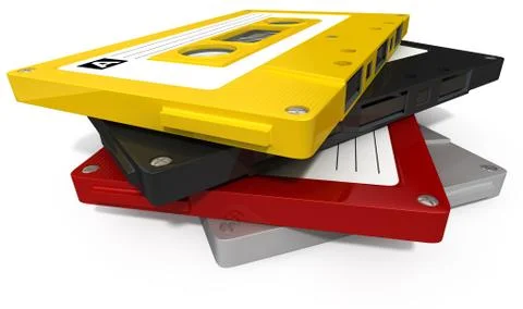 Stack of audio cassette tape Stock Illustration