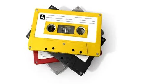 Stack of audio cassette tape Stock Illustration