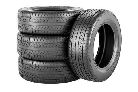 Stack of automobile tires, 3D rendering 스톡 일러스트