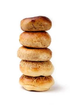 Stack of bagel Stock Photos