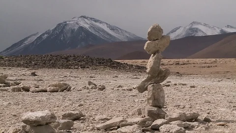 A stack of balanced rocks Stock Footage 108866719