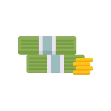 Stack of banknotes and coins representing savings or wealth accumulation Stock Illustration