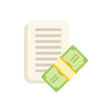 Stack of banknotes attached to a document for finance management Stock Illustration