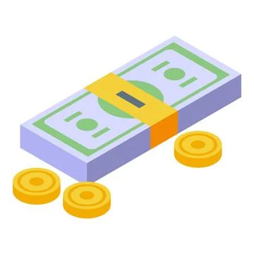 Stack of banknotes generating coins illustrating investment success Stock Illustration