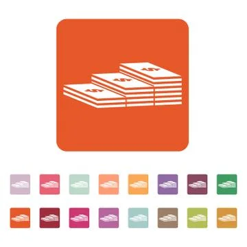 The stack of banknotes icon. Greenback, bank note, money symbol. Flat Illustrazione stock