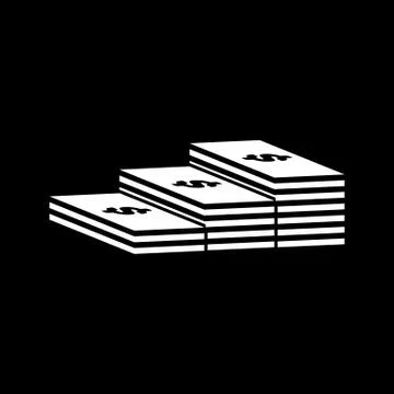 The stack of banknotes icon. Greenback, bank note, money symbol. Flat Illustrazione stock