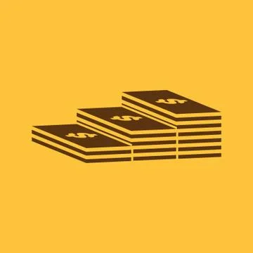 The stack of banknotes icon. Greenback, bank note, money symbol. Flat Illustrazione stock