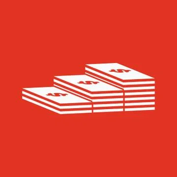 The stack of banknotes icon. Greenback, bank note, money symbol. Flat Illustrazione stock