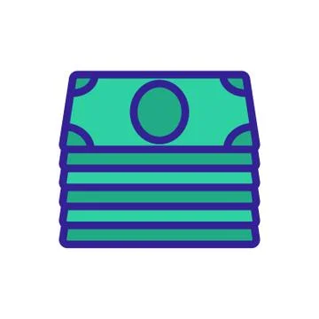 A stack of banknotes icon vector outline illustration 스톡 일러스트