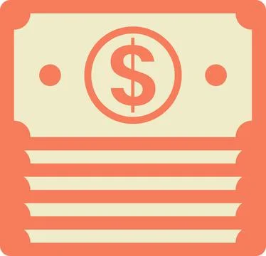 Stack of banknotes illustration in minimal style Illustrazione stock