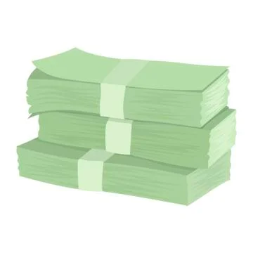 Stack of banknotes. Money in a pack. Vector illustration Stock Illustration