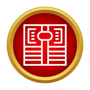 Stack of banknotes in a red circle icon Stock Illustration