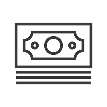 Stack of Banknotes vector, Online shopping line style icon editable outline Stock Illustration