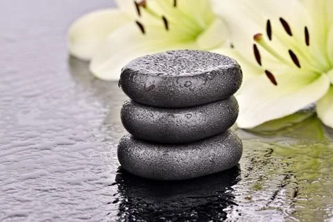 Stack basalt stones Stock Photos