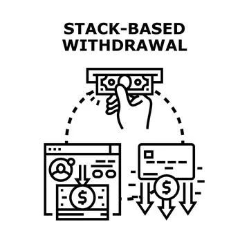 Stack based withdrawal money transaction process vector Stock Illustration
