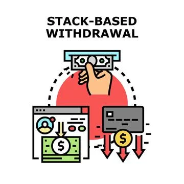 Stack based withdrawal money transaction process vector Stock Illustration