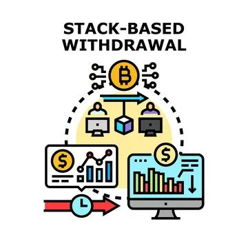 Stack based withdrawal process for digital assets Stock Illustration
