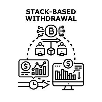 Stack based withdrawal process for digital assets Stock Illustration
