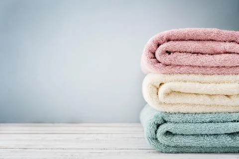 Stack of bath towels Stock Photos