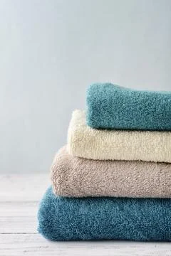 Stack of bath towels Foto stock