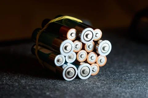 Stack of Batteries - Energy Supply and Technology Stock Photos