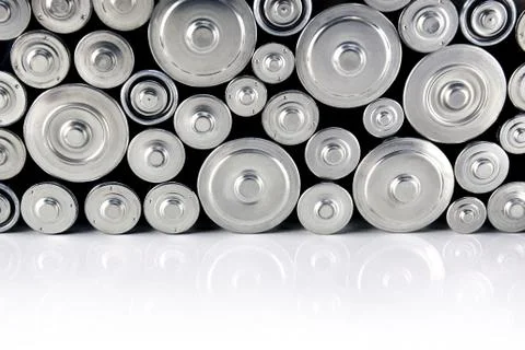 Stack of batteries Stock Photos