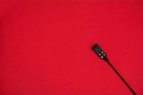 Stack for BDSM games on red background. Accessories for adult sexual game Stock Photos