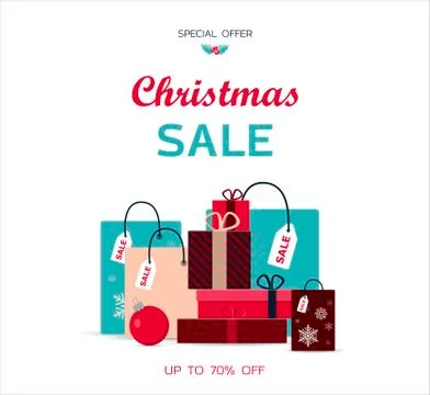 A stack of beautiful gifts for the new year s sale and black Friday. Christmas Stock Illustration