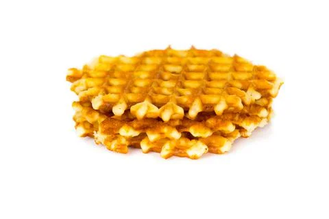 Stack of belgian round waffles Stockfoto's