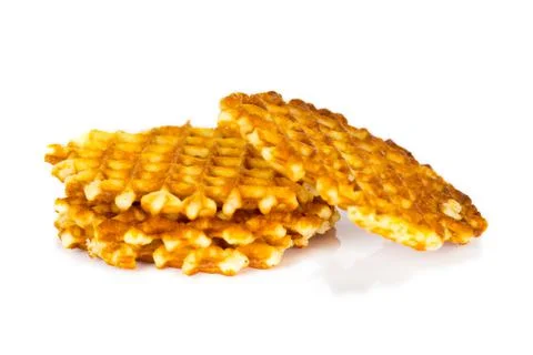 Stack of belgian round waffles Stock-Fotos