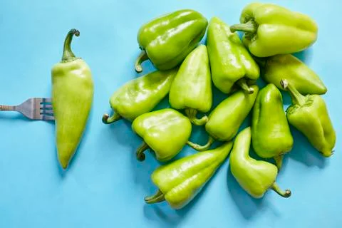 Stack of bell peppers Stock Photos