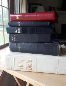 Stack of bibles Stock Photos
