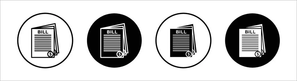Stack of bills flat line icon set. Stack of bills Thin line illustration vect Stockillustratie