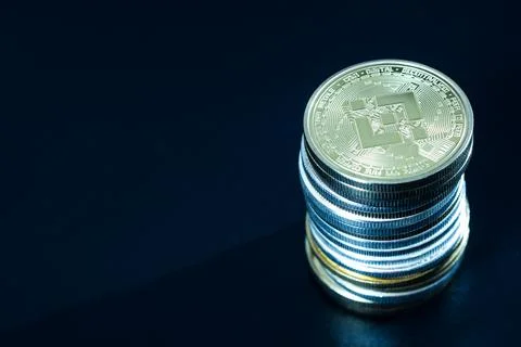 Stack of binance coins Stock Photos