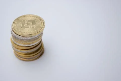 Stack of binance coins Stock Photos