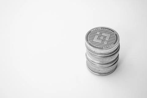 Stack of binance coins Stock Photos