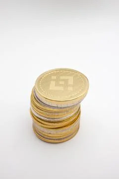 Stack of binance coins Stock Photos