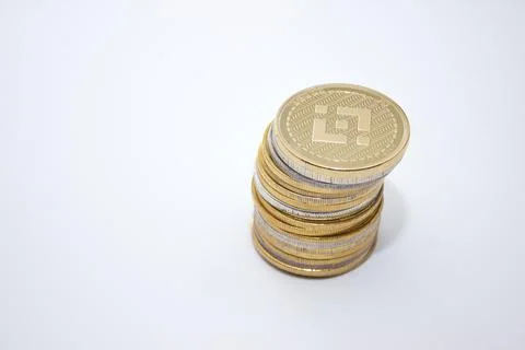 Stack of binance coins Stock Photos