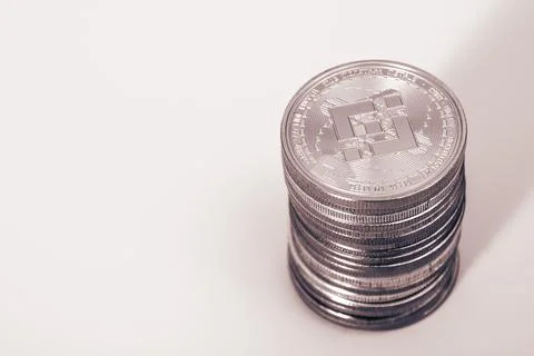 Stack of binance coins Stock Photos