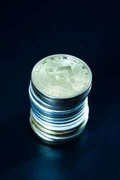 Stack of binance coins Stock Photos