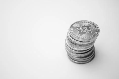 Stack of binance coins Stock Photos