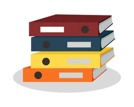 Stack of Binders with Papers Vector Illustration Stock Illustration