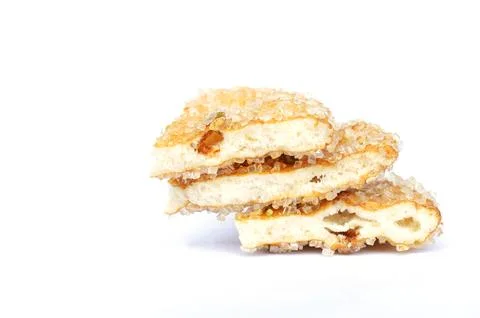 Stack biscuit cracker isolated on white background for snack foods Stock Photos
