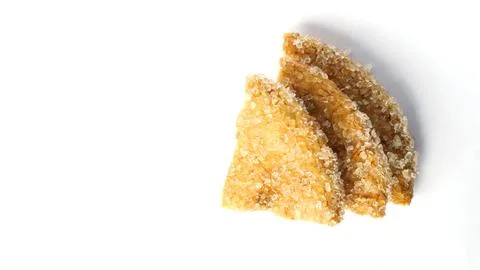 Stack biscuit cracker isolated on white background for snack foods, Top views Stock Photos