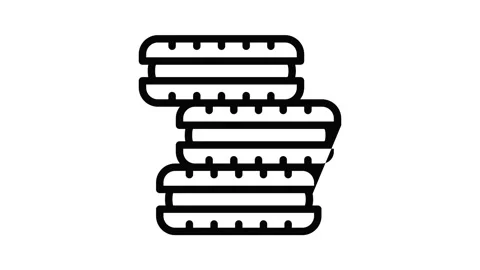 Stack of biscuit icon animation Stock Footage 152641164