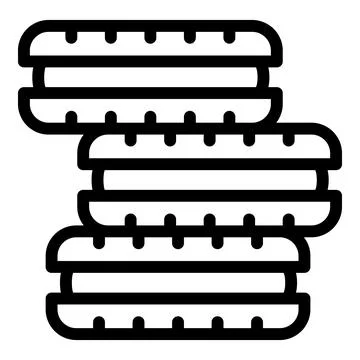 Stack of biscuit icon, outline style イラスト素材