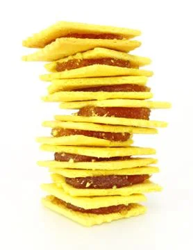 Stack of biscuit, pineapple jam Stock Photos