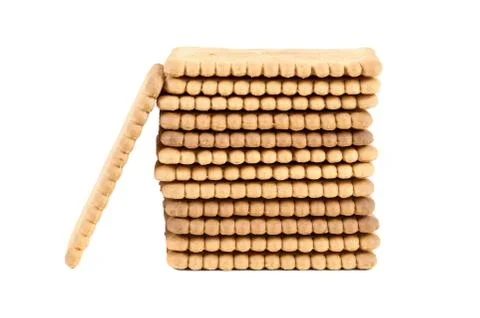 Stack of biscuits on white background Stock Photos