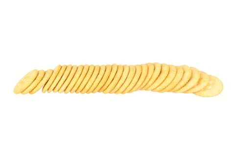 A stack of biscuits on a white background Stock Photos